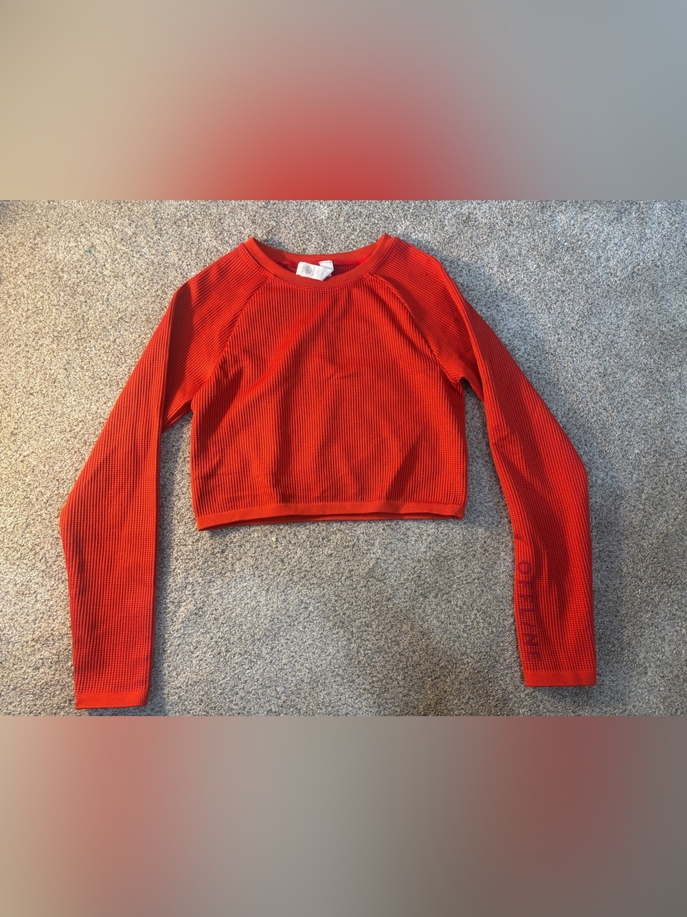 OFFLINE by Aerie Waffle Knit Cropped Long Sleeve Shirt Workout Athleisure M